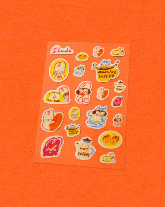 A Morning Club Fuzzy Stickers